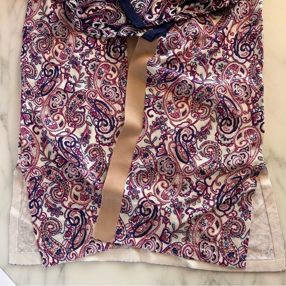 NWT Lands End Womens Paisley Print Open Front Cardigan Sweater Size SP - Picture 11 of 16